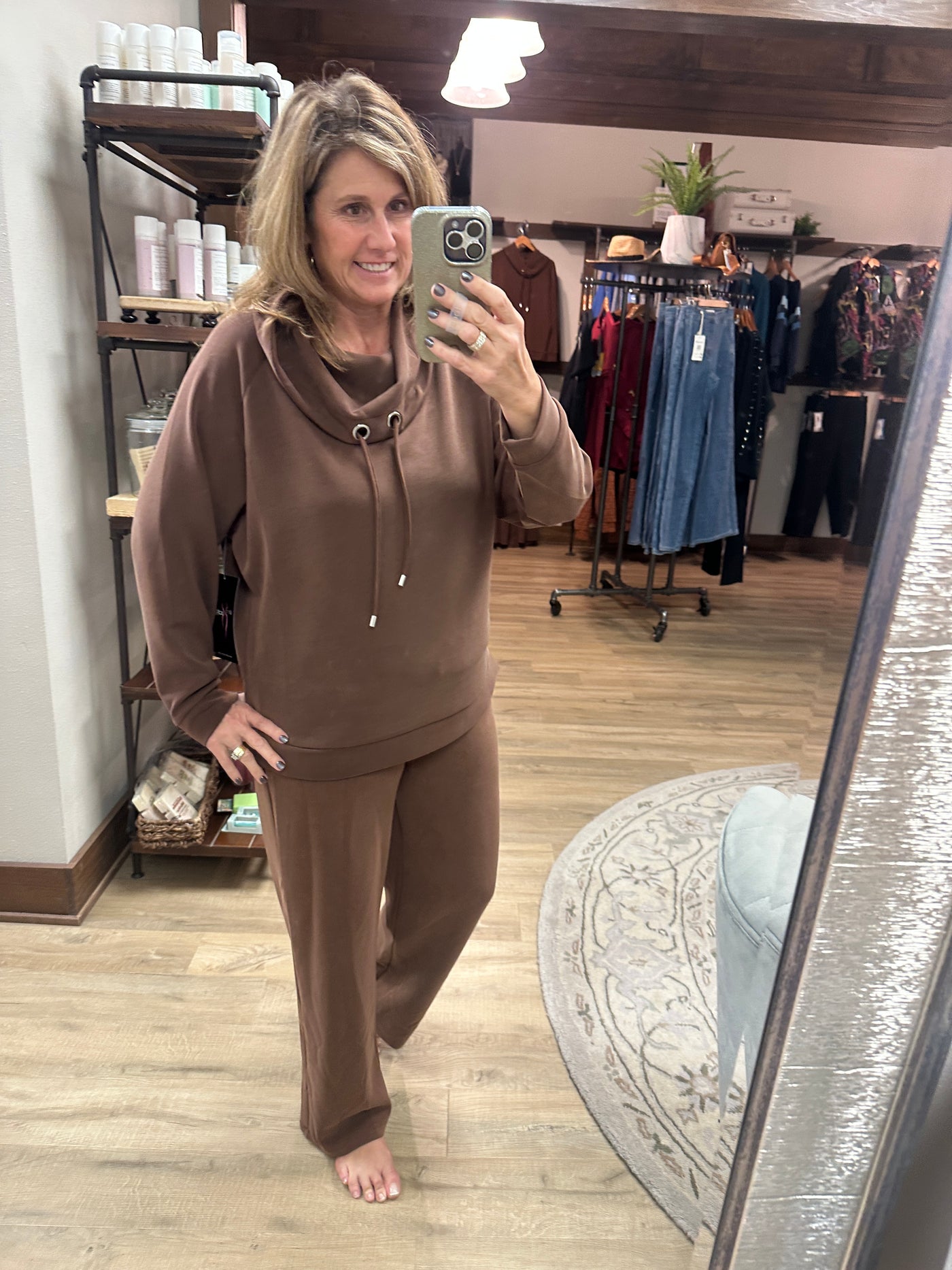 Multiples pull on chocolate pant