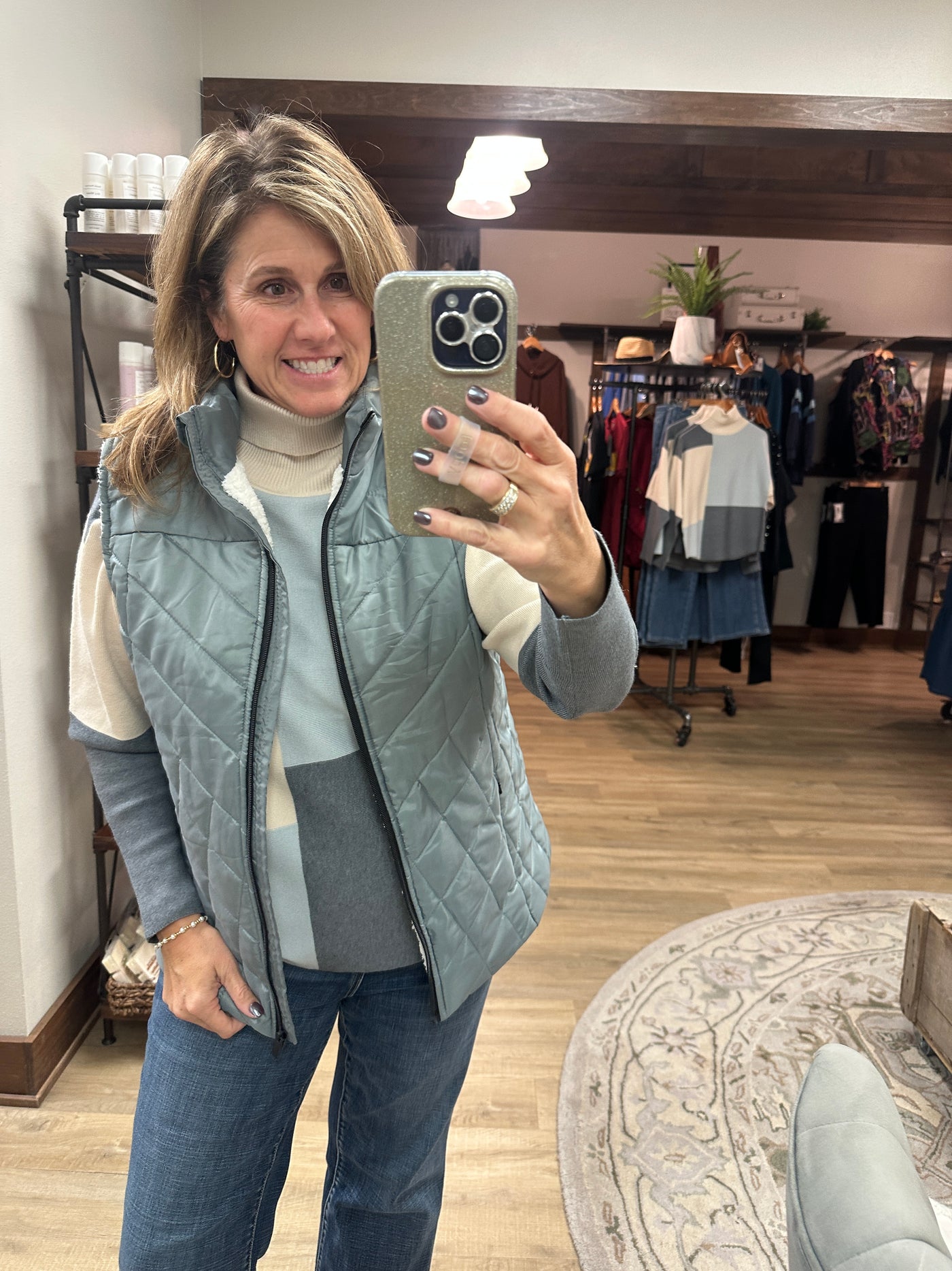Gray Sherpa lined Vest