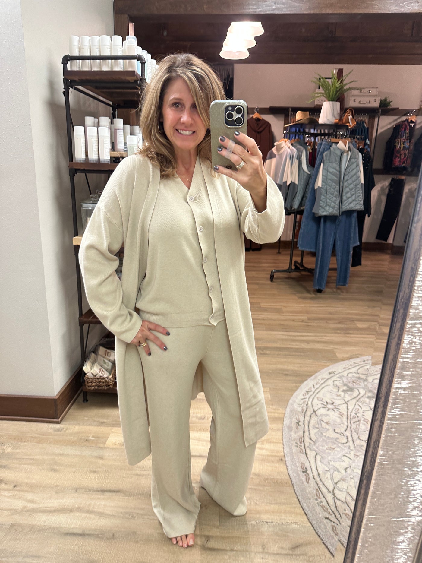 Beige Knit Cardigan