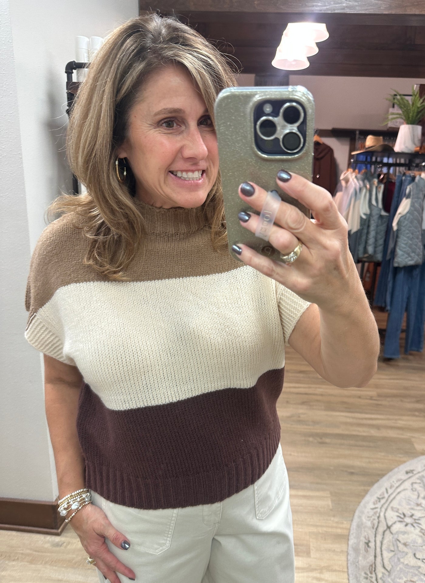 Chocolate Color Block Vest