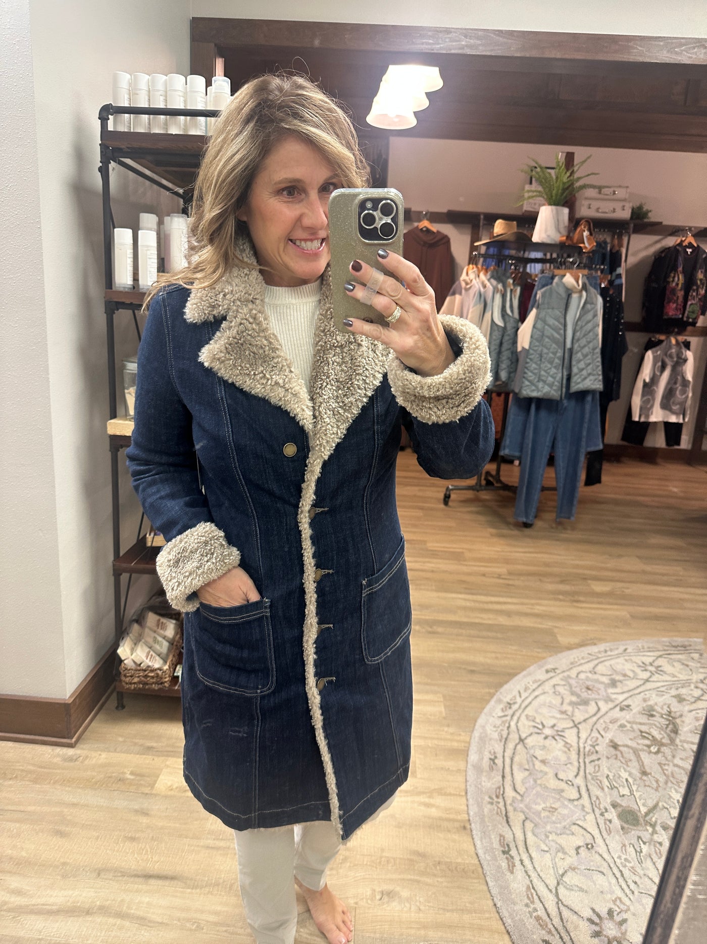 Liverpool  Sherpa Trimmed Notch Collar Jacket