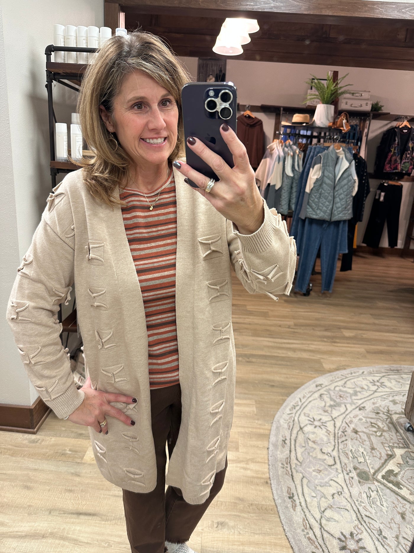 Multiples Textured Cream Cardigan