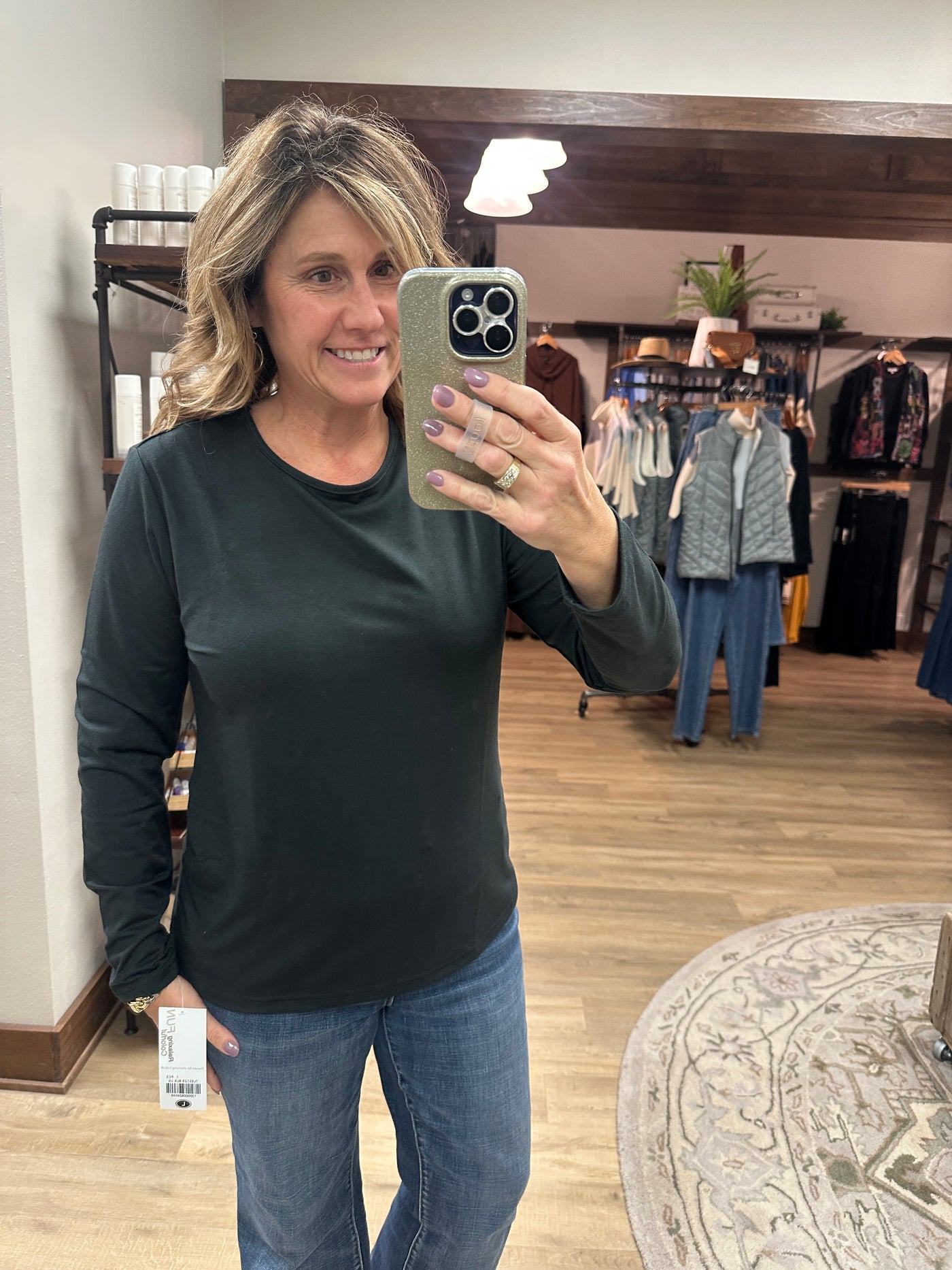 Lulu B Long Sleeve Black Tee