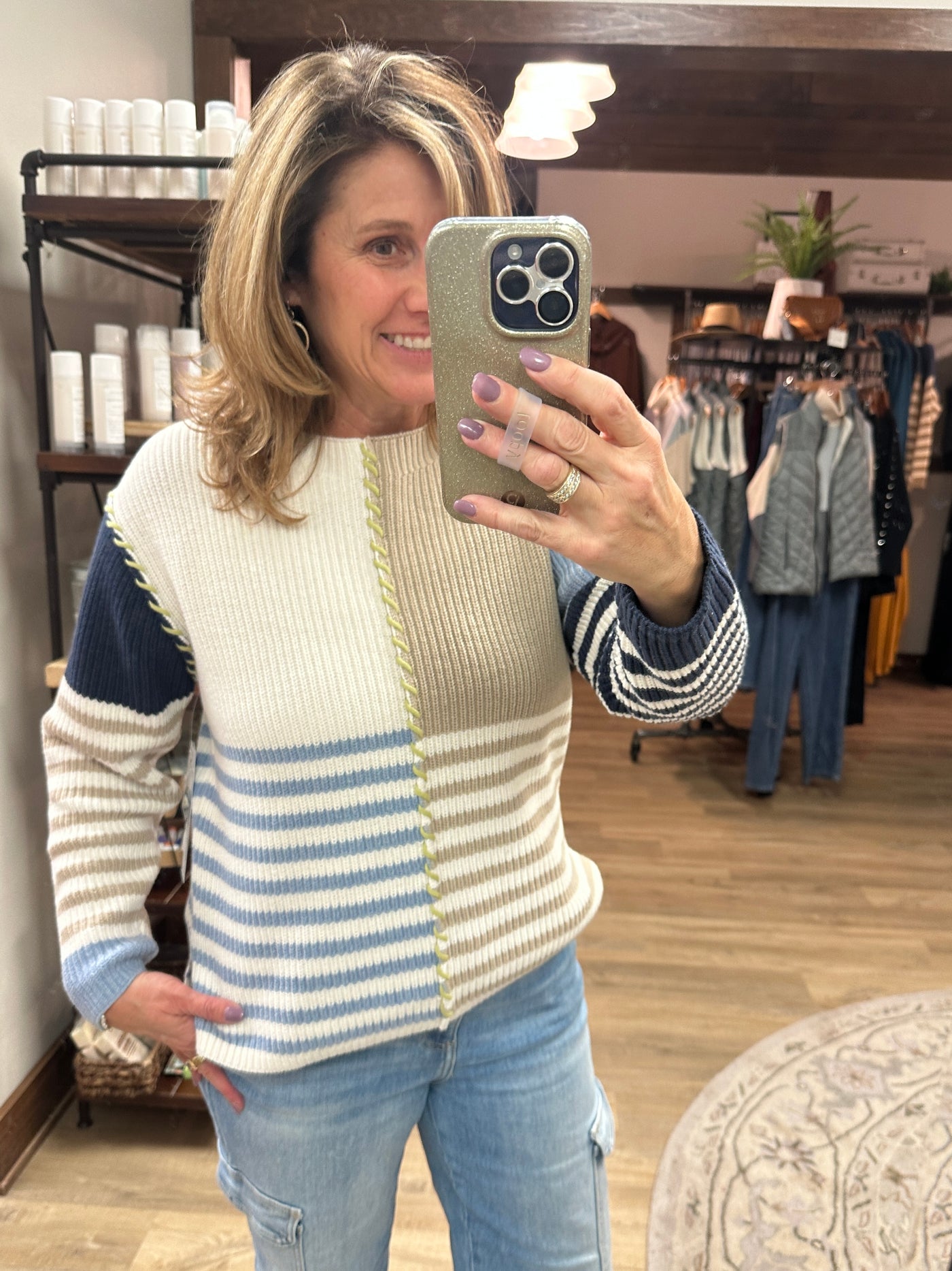 Tribal Color Block Sweater