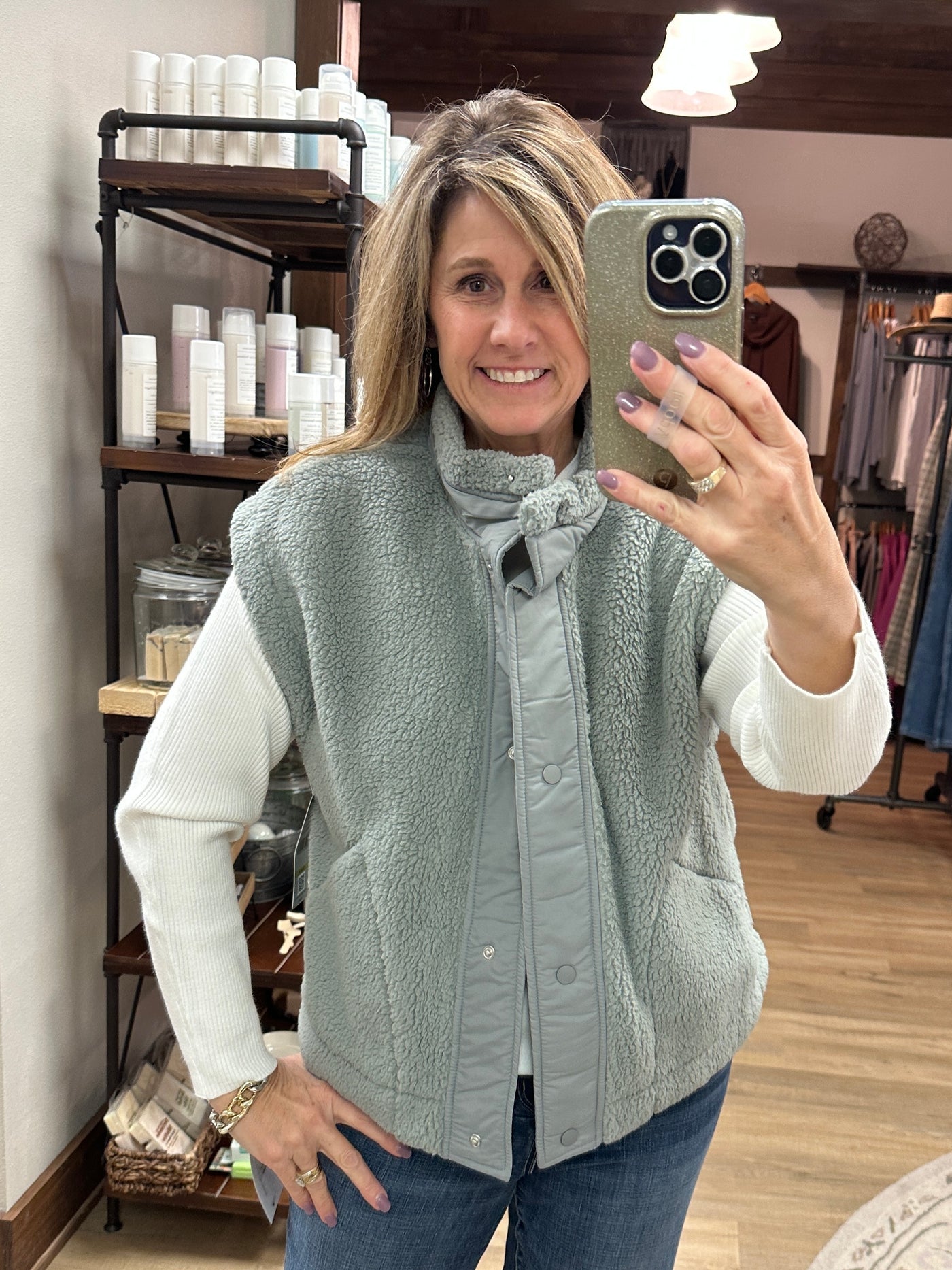 Multiples Frost Gray Vest