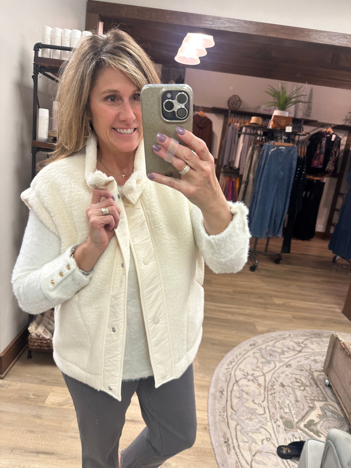 Multiples winter white Vest