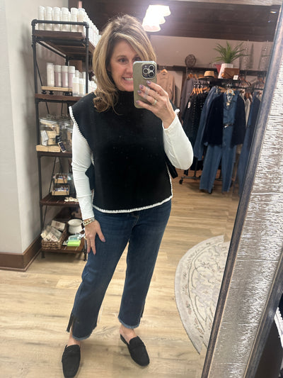 Tru Luxe Satin Bow Trim Jean