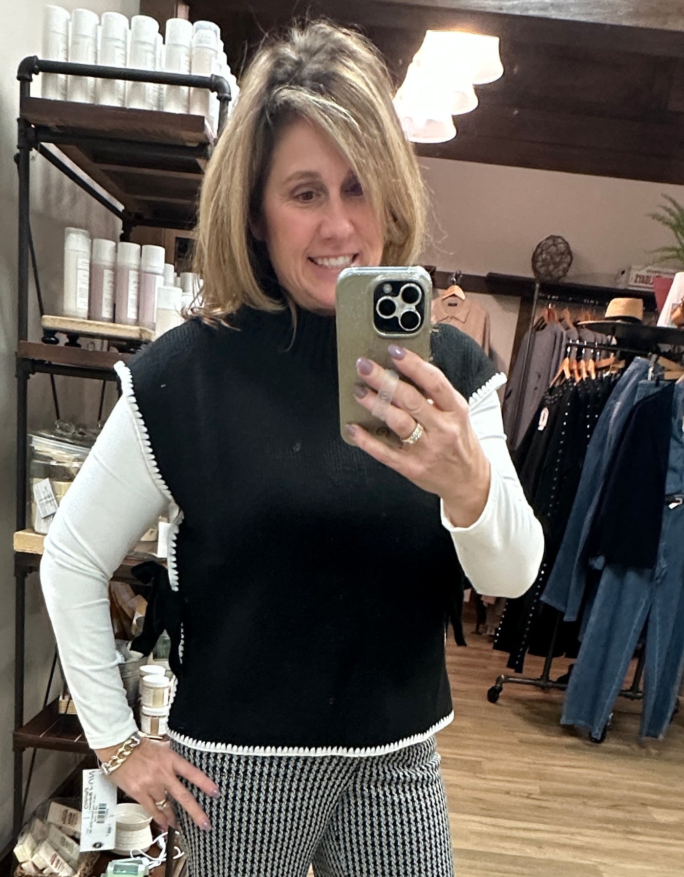 Black Vest with Side Tie