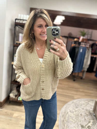 Lt Gold w/gold button Cardigan