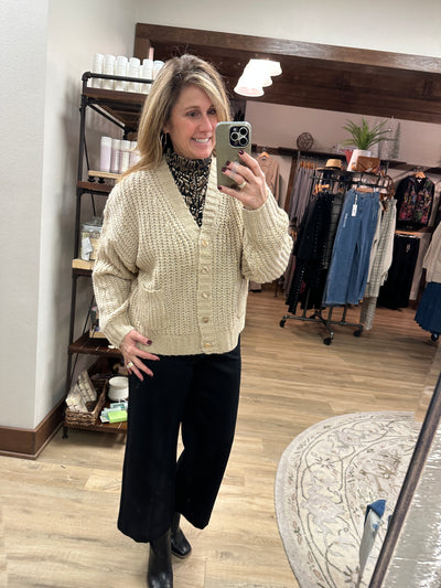 Lt Gold w/gold button Cardigan