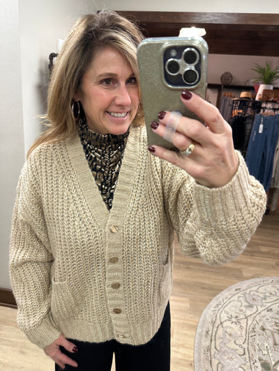 Lt Gold w/gold button Cardigan