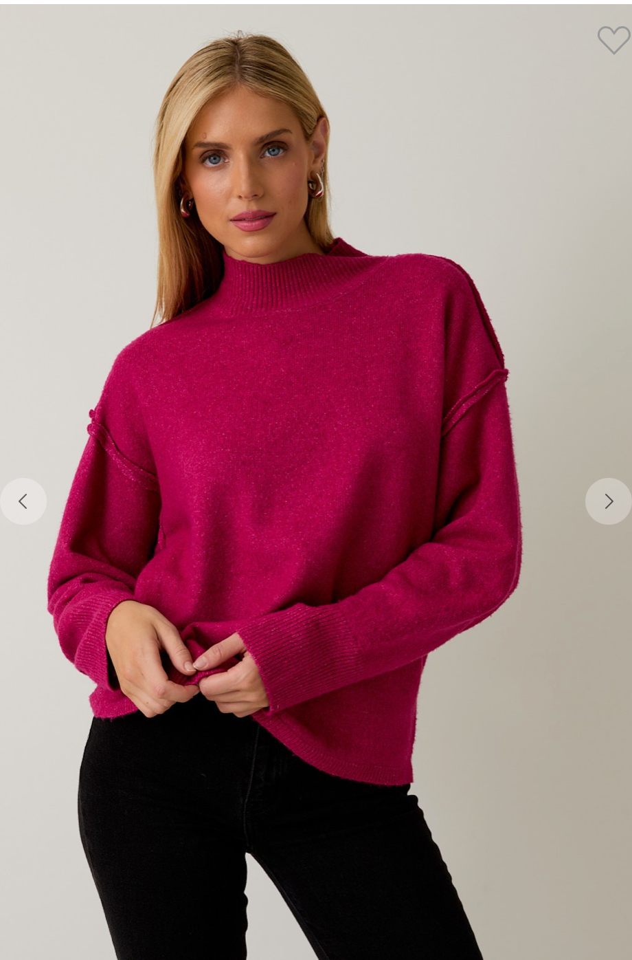 Berry Mock Neck Long Sleeve