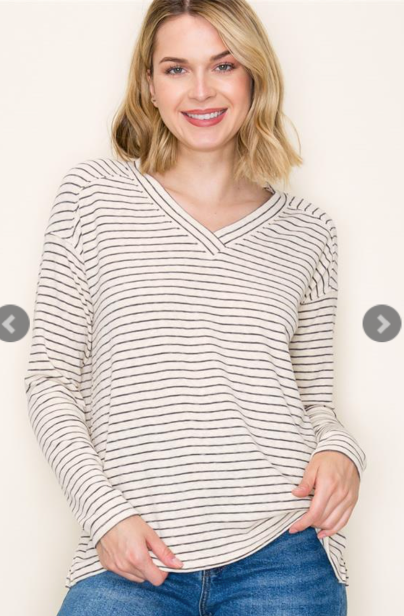 Charcoal Stripe Hacci