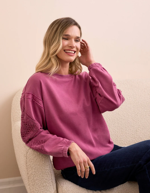 Tribal Special Wash Drop Shoulder Sweatshirt