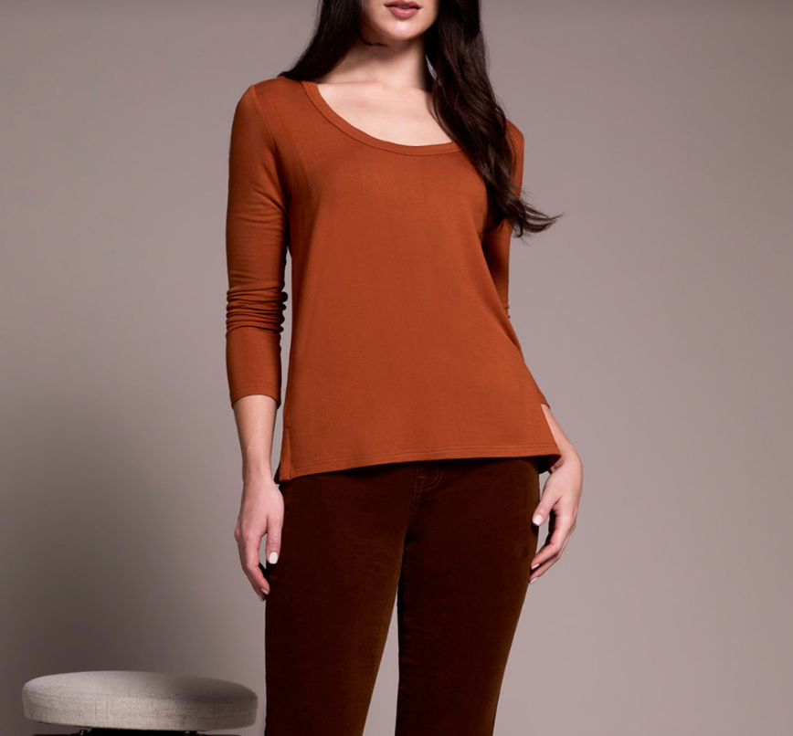 Tribal Scoop Neck Knit Top