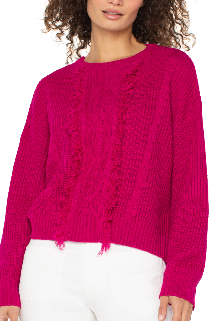 Liverpool Mock Neck Sweater w/fringe