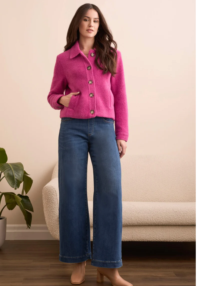 Tribal Boucle Button-Front Jacket