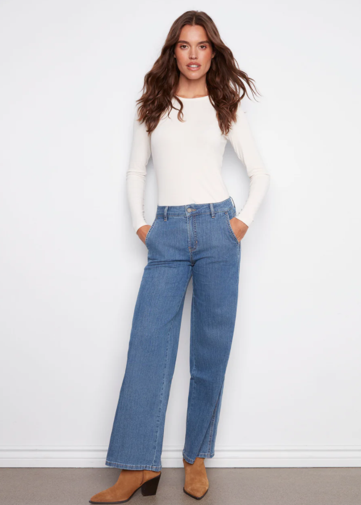 Charlie B Wide Leg Stretch Jeans