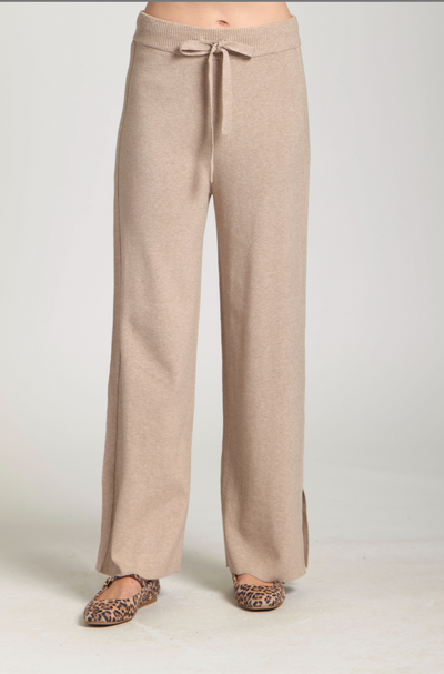 Heather Sand Pull on Split hem pant
