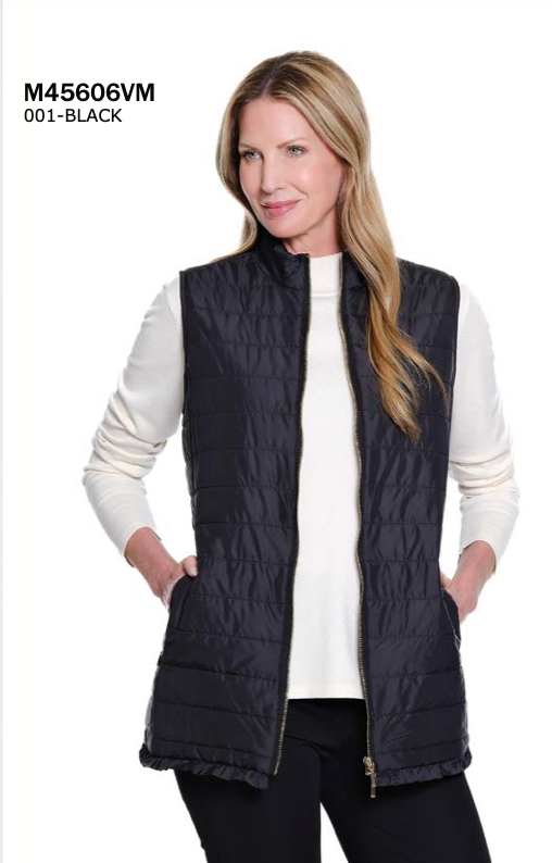 Multiples Long Black vest
