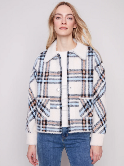 Charlie B Plaid Eyelash Jacket