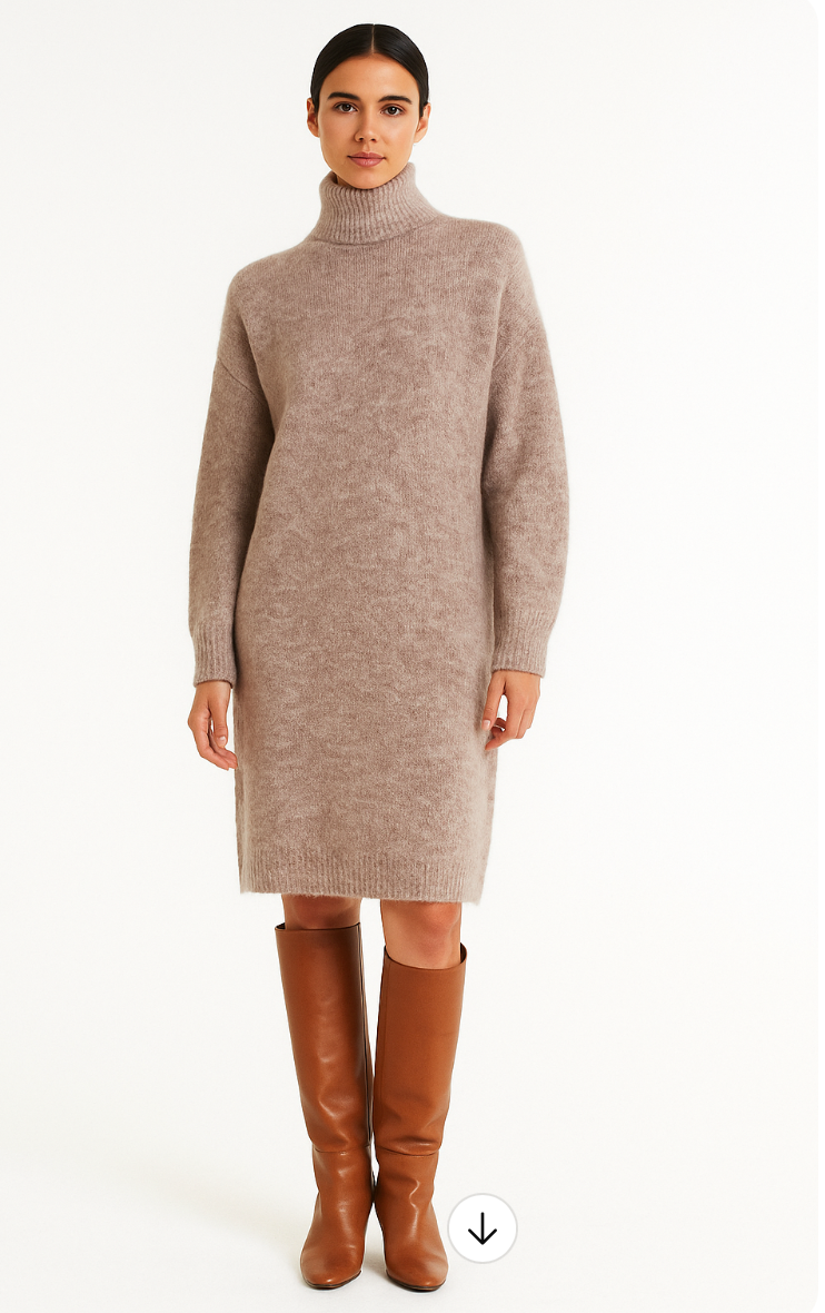 Hairy Melange Sweater Dress