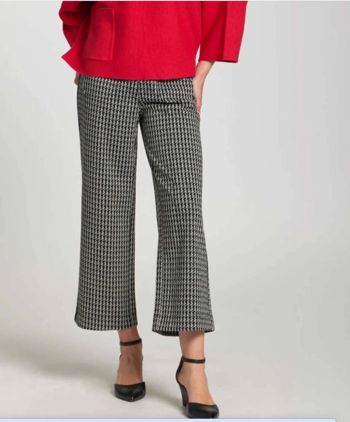 APNY Wide Leg Pant W/Patch Pocket-houndstooth