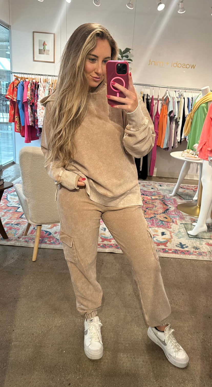 Mocha Corded Jogger