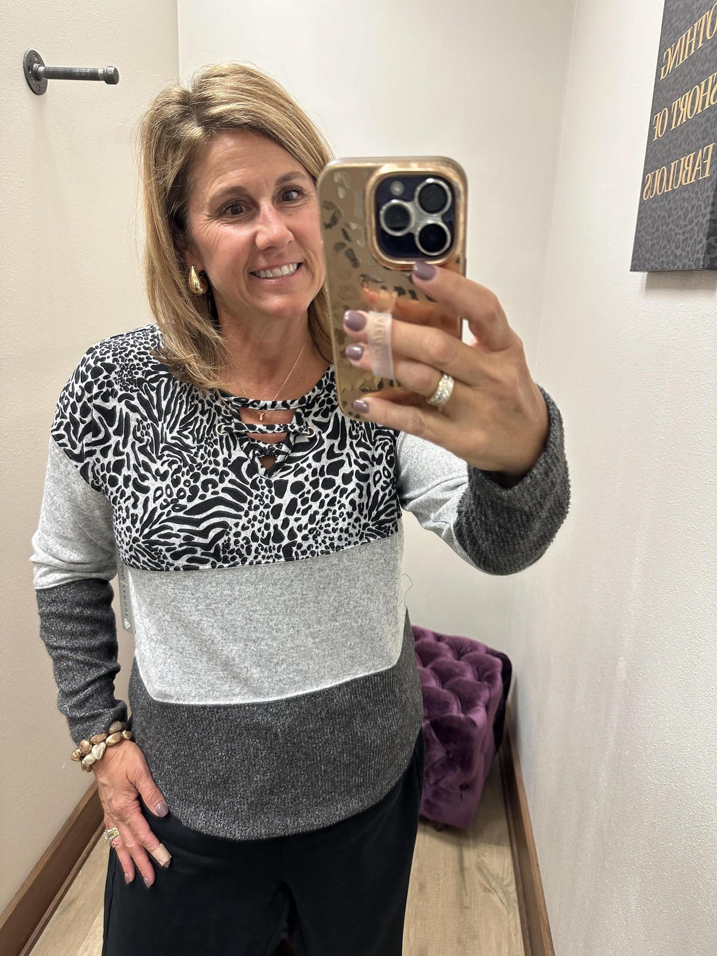 Black Cheetah Print top