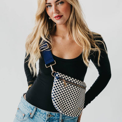 Westlyn Woven Bum Bag Checkered Black