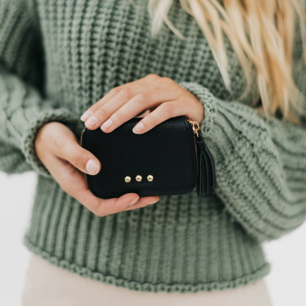 Ava Accordion Zip Around Wallet Wholesale: Brown