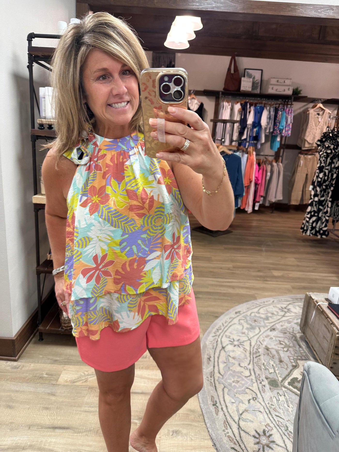 Tropical Printed Tie Halter Neck