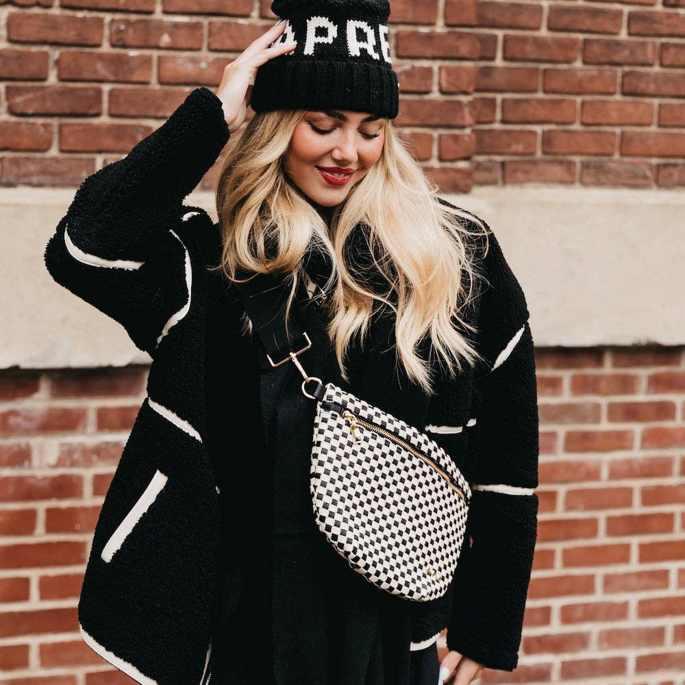 Westlyn Woven Bum Bag Checkered Black