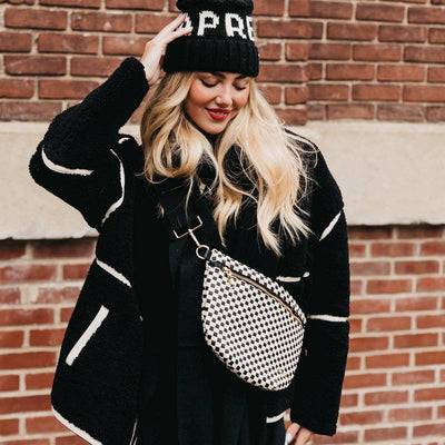 Westlyn Woven Bum Bag Checkered Black