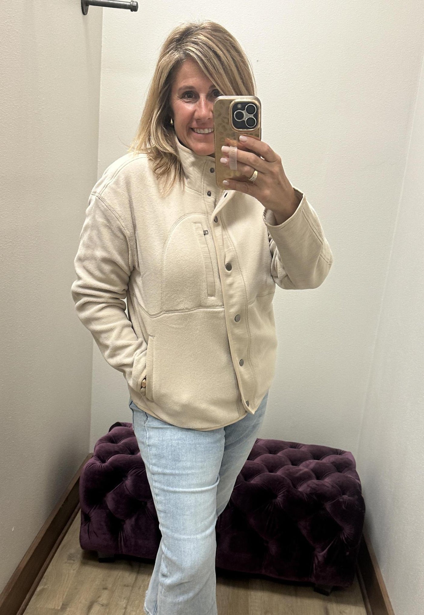 Almond Cozy Zip Jacket