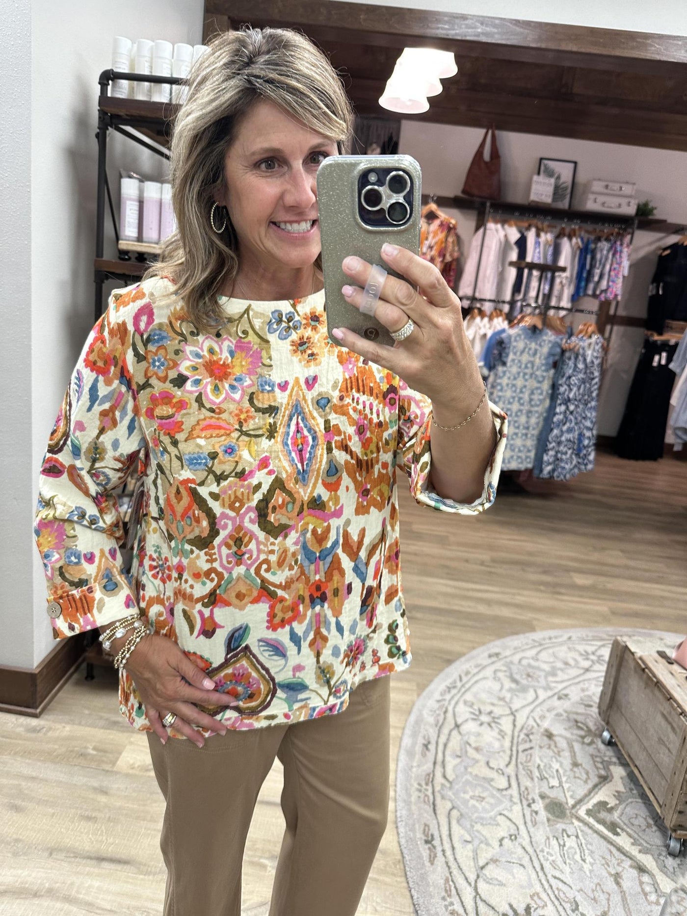 Tru luxe Floral 3/4 Sleeve