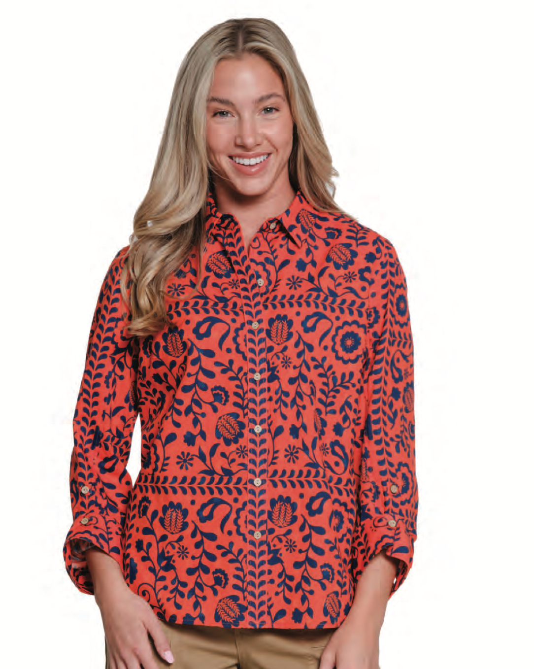 Tru Luxe Orange/Navy Top