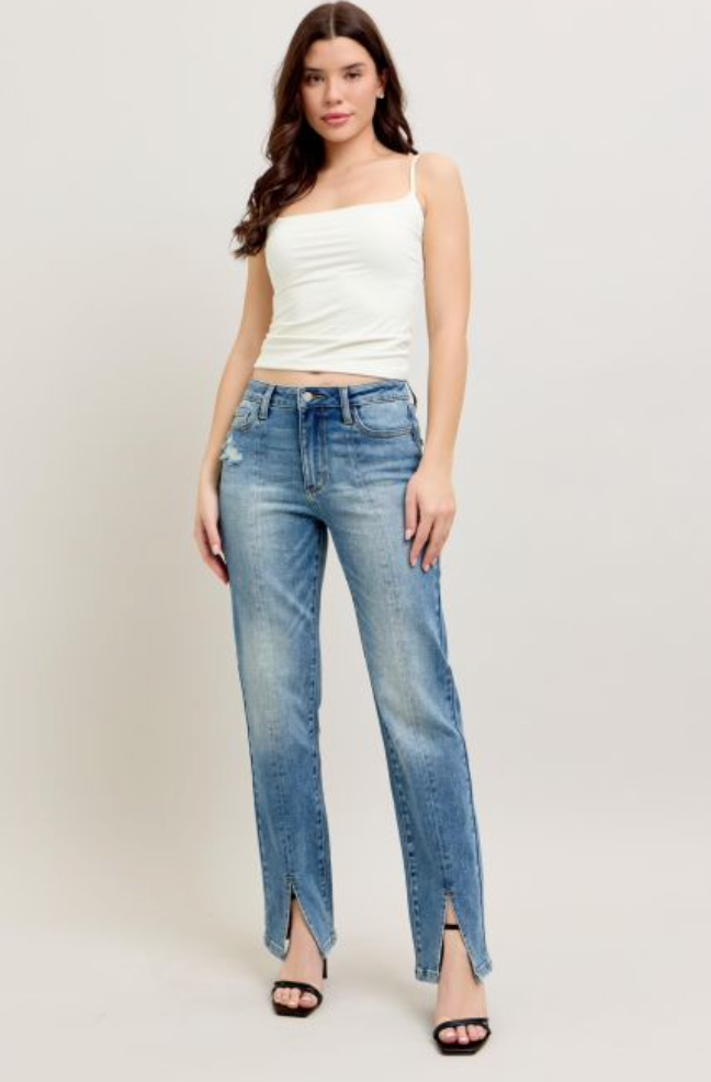 Judy blue HW Front Seam & Slit Straight
