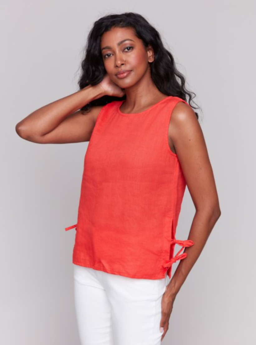 CHARLIE B RED SIDE TIE TOP