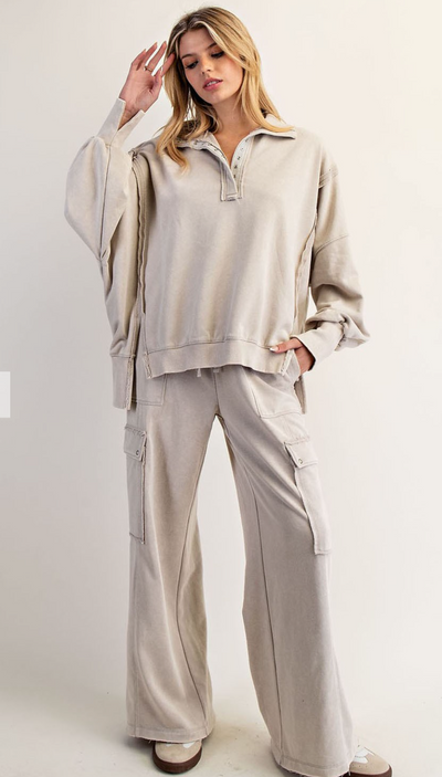 Snow Washed Long Sleeve Pull Over