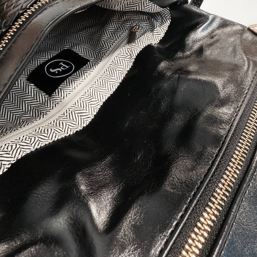 Wrenlee Woven Flap Crossbody: Brown