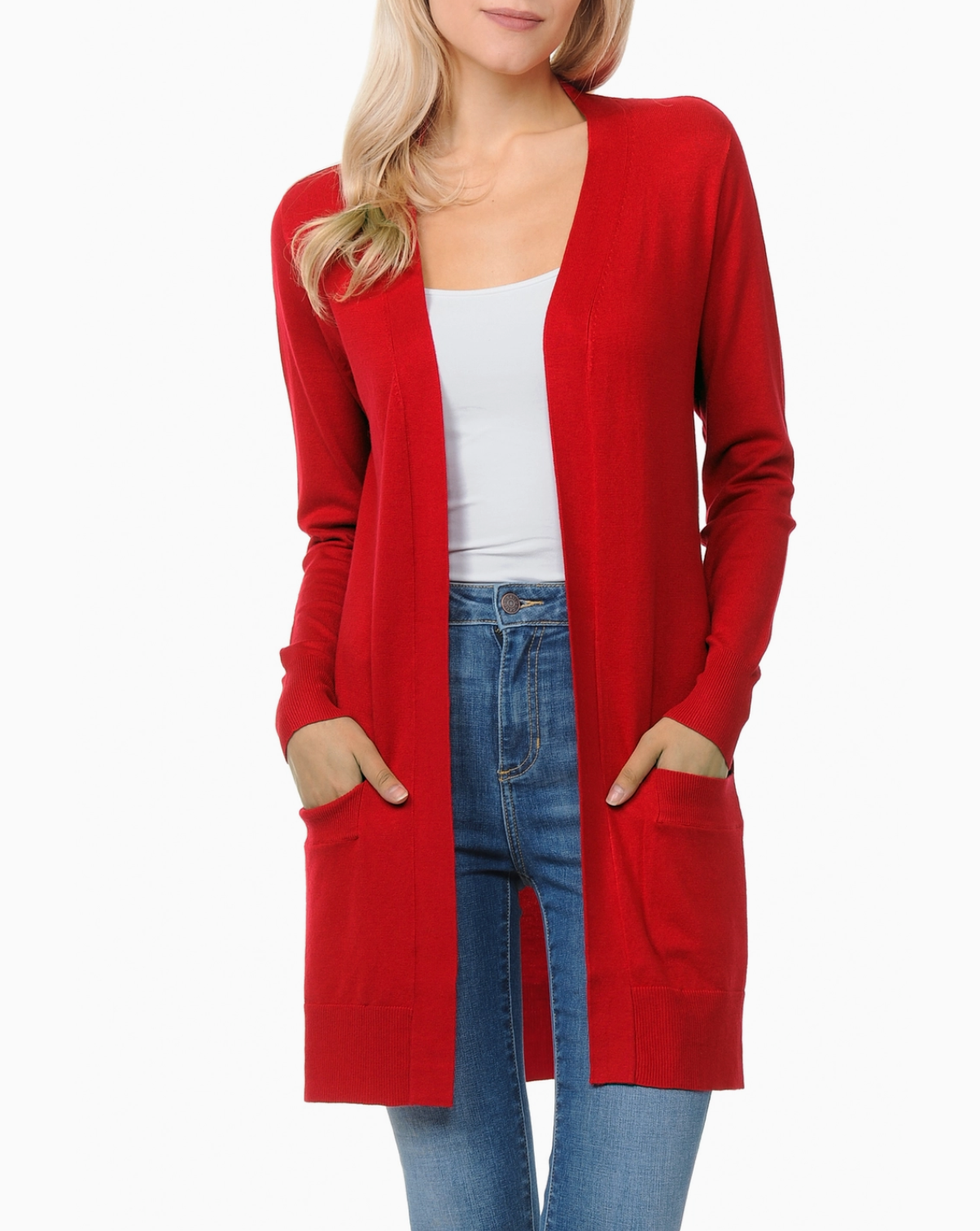 Lightweight Open Front Pocket Cardi