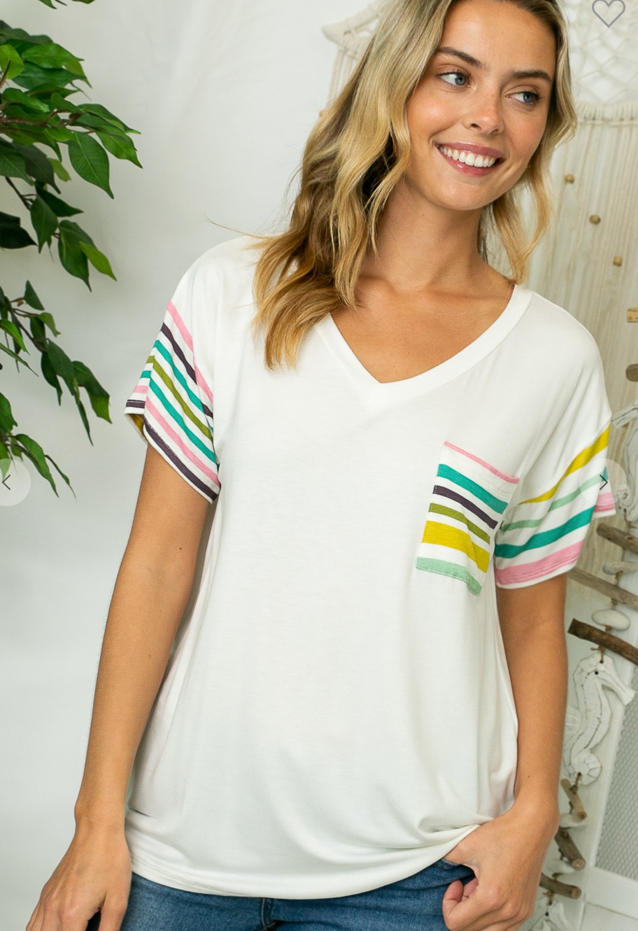 Multi Stripe Pocket Tee