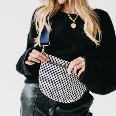 Westlyn Woven Bum Bag Checkered Black