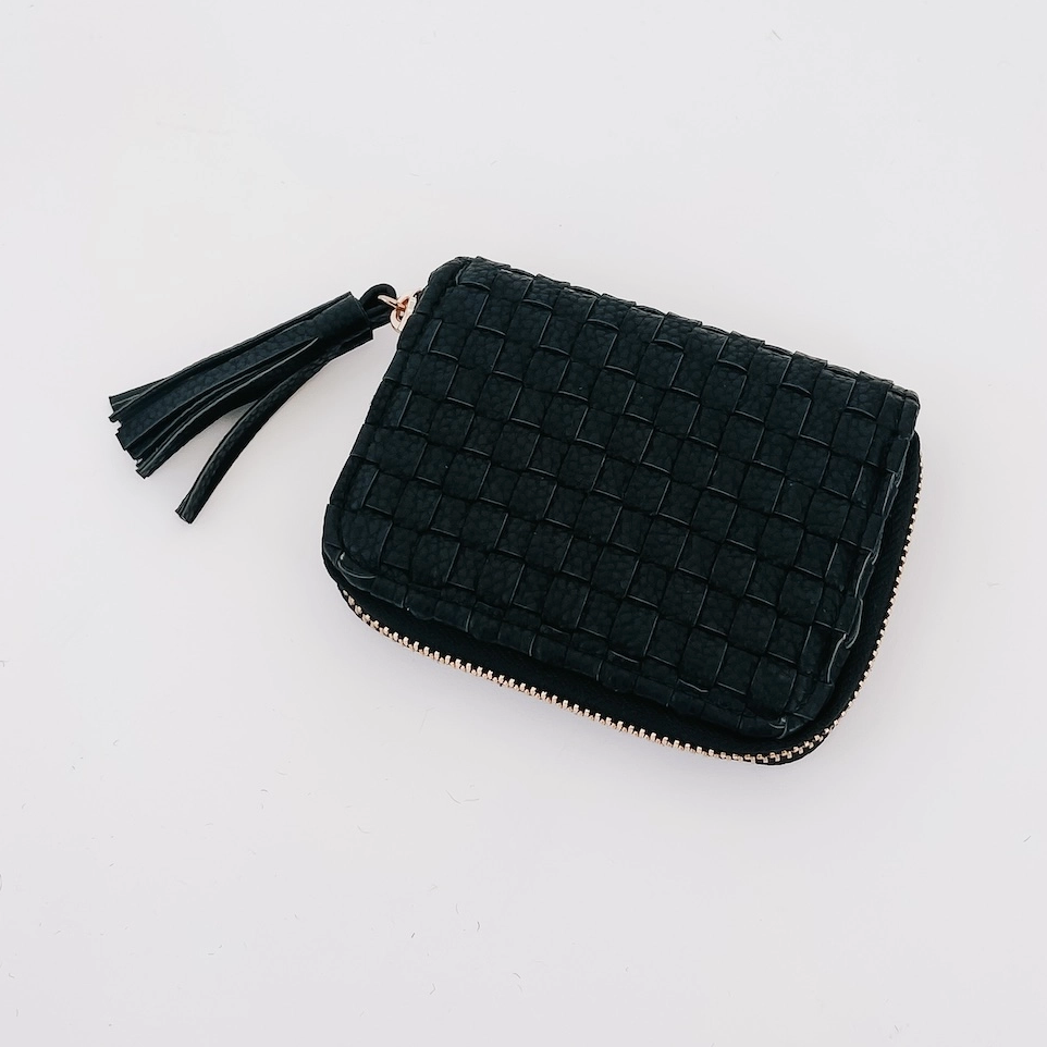 Wynona Woven Wallet-Black