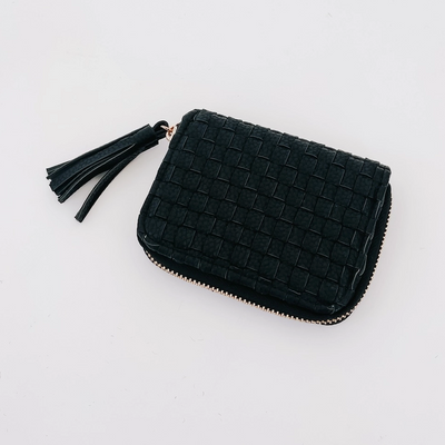 Wynona Woven Wallet-Black