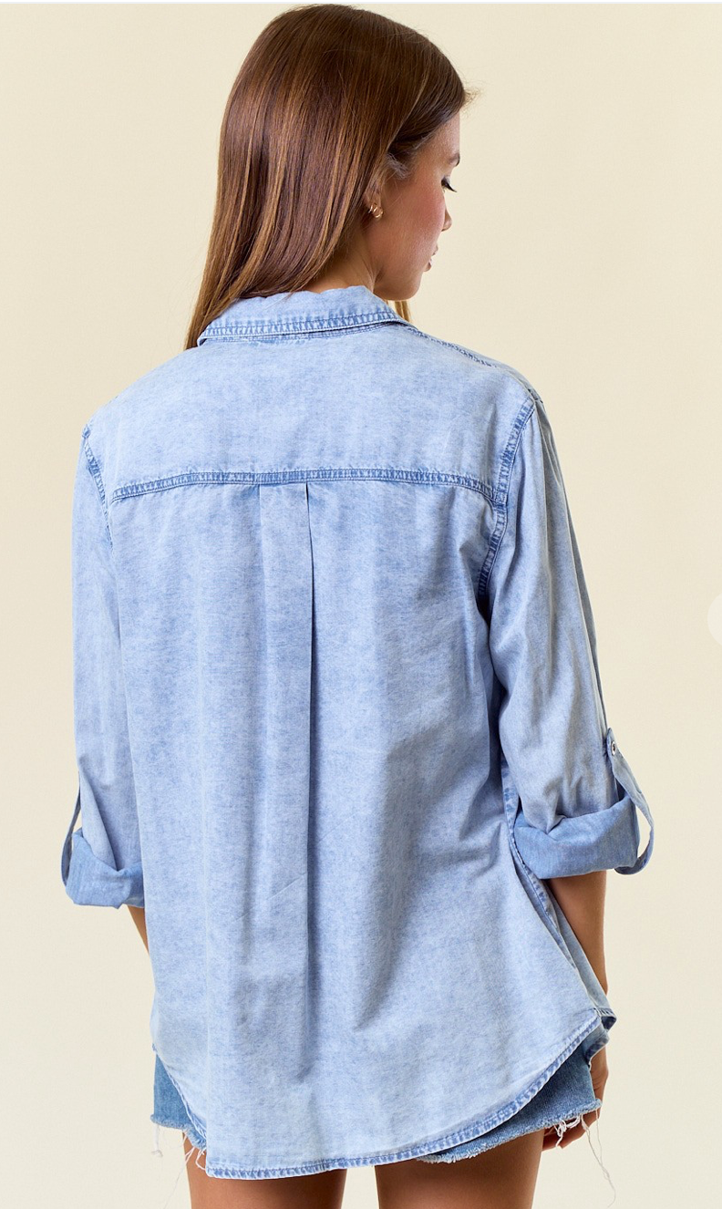 Lt Denim Chambray Top