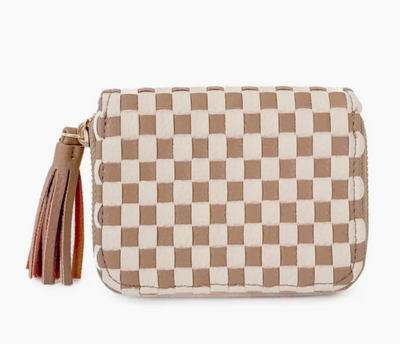 Wynona Woven Wallet-tan Chk