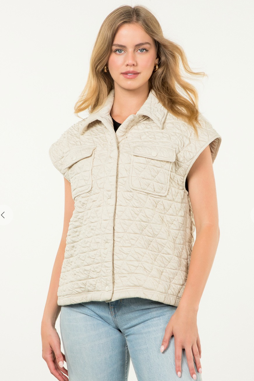 Quilted Cream Vest