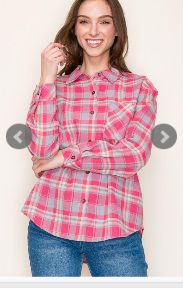 Pink Plaid Shirt